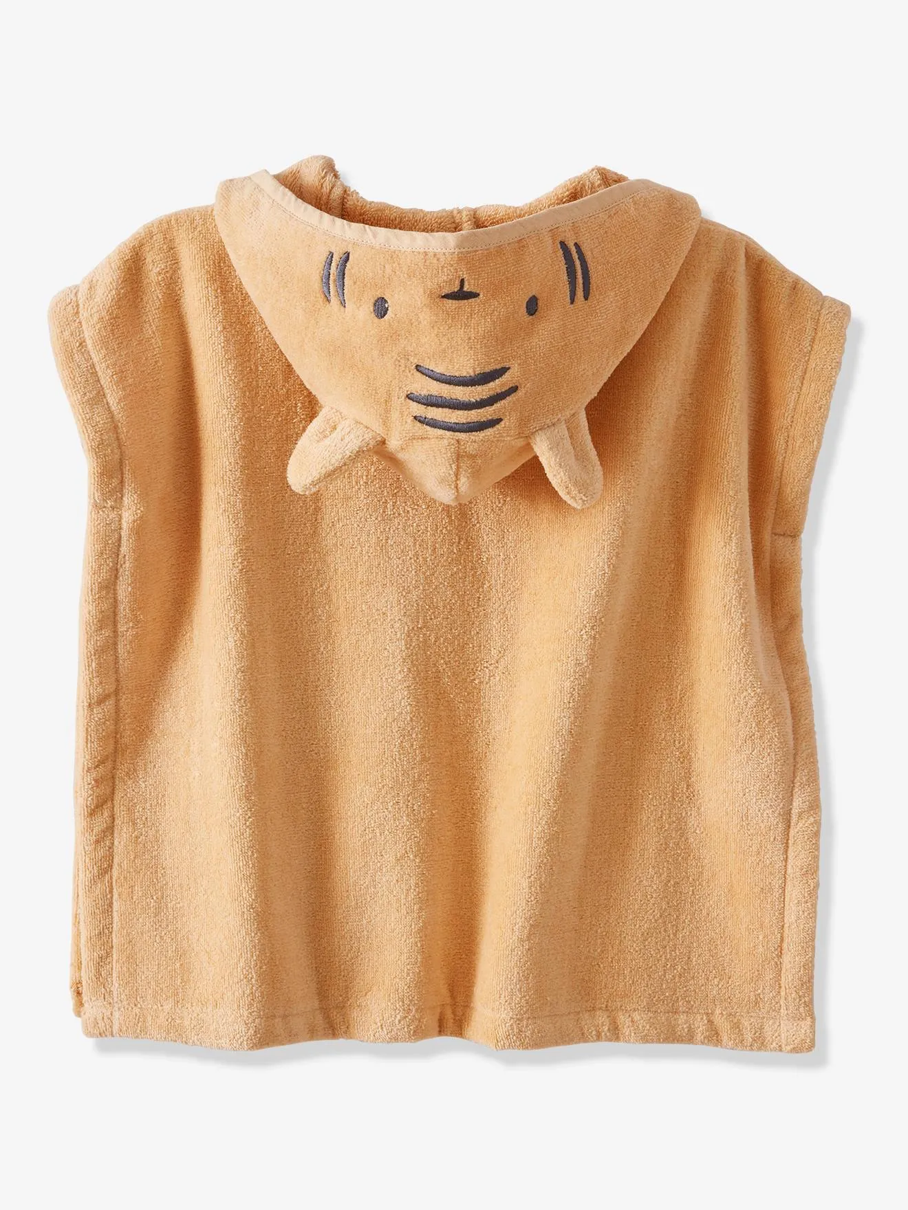 Poncho de bain bébé avec coton recyclé personnalisable Animaux abricot - Vertbaudet