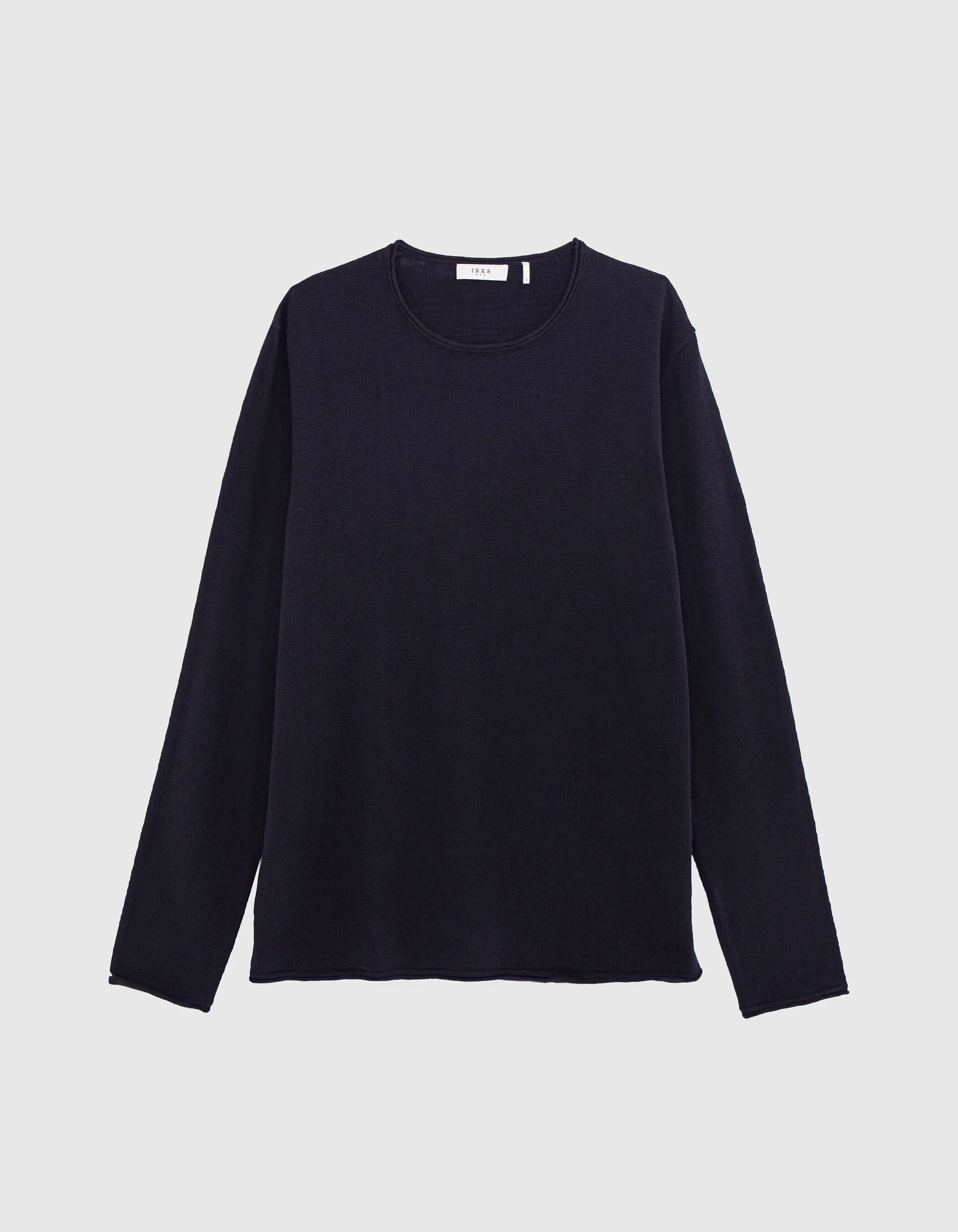 Pull marine tricot flammé à bords roulottés Homme