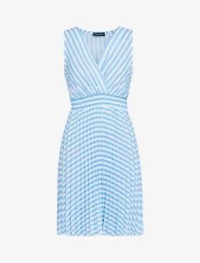 Robe imprimée et gaufrée - bleu ciel