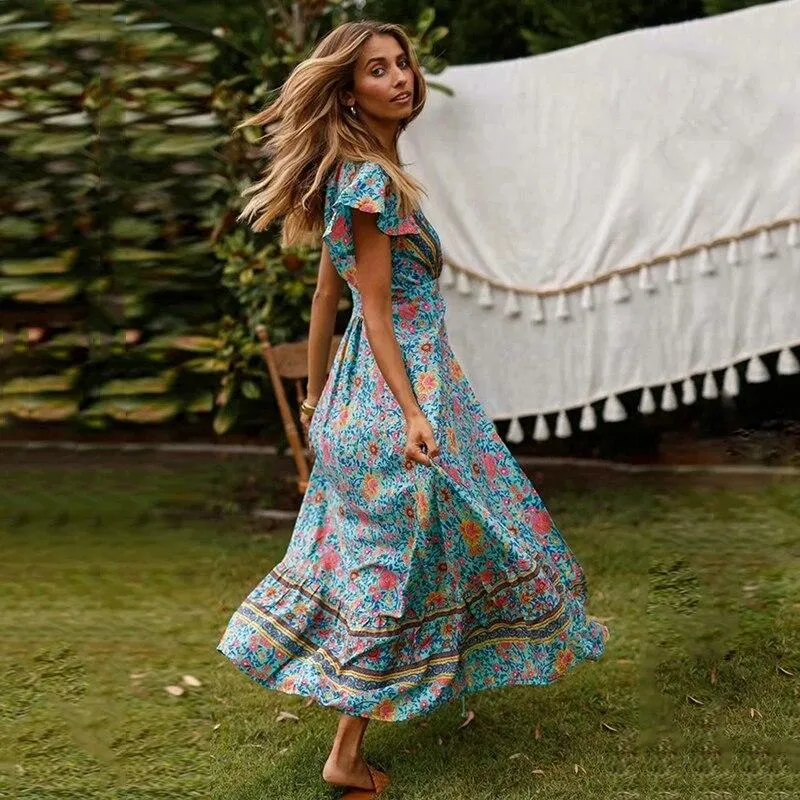 Robe Longue chancrée Bohème