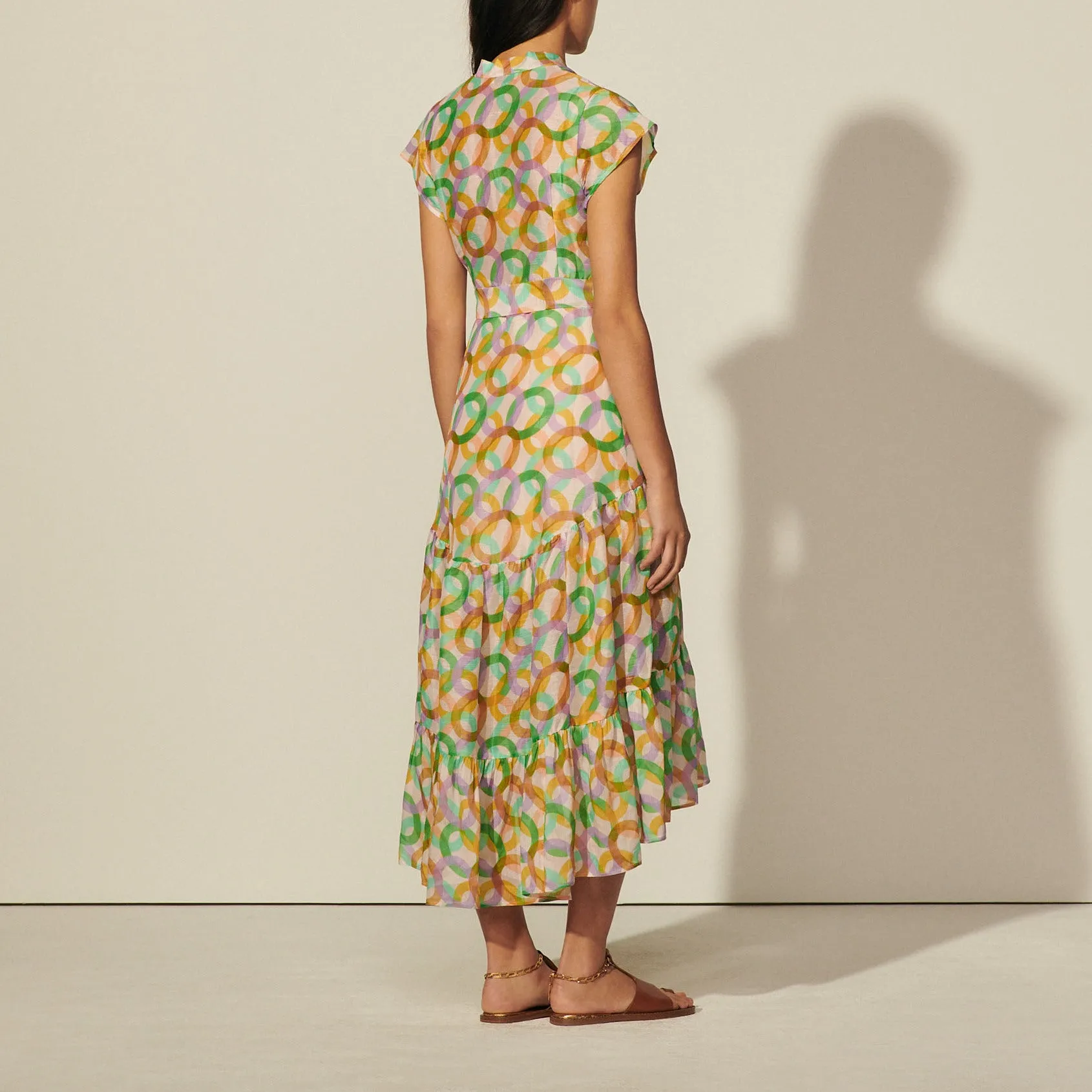 Robe longue sans manches imprimée