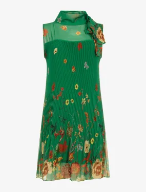 Robe plissée imprimée - vert