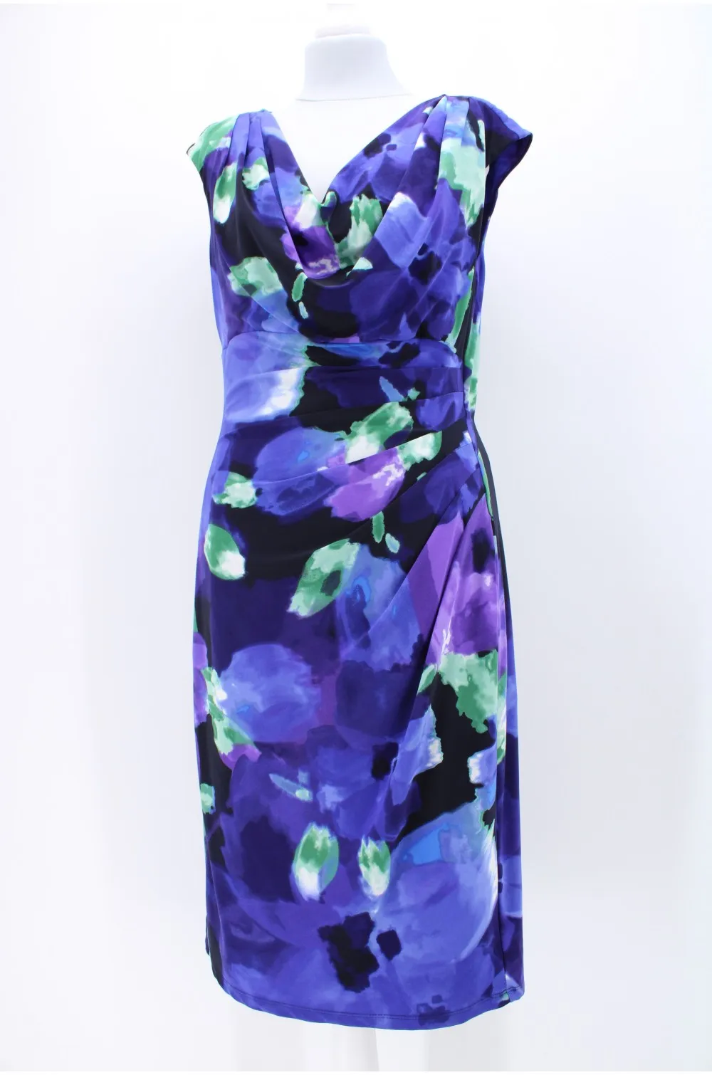 Robe Ralph Lauren bleu, violet / Vêtement occasion vintage friperie
