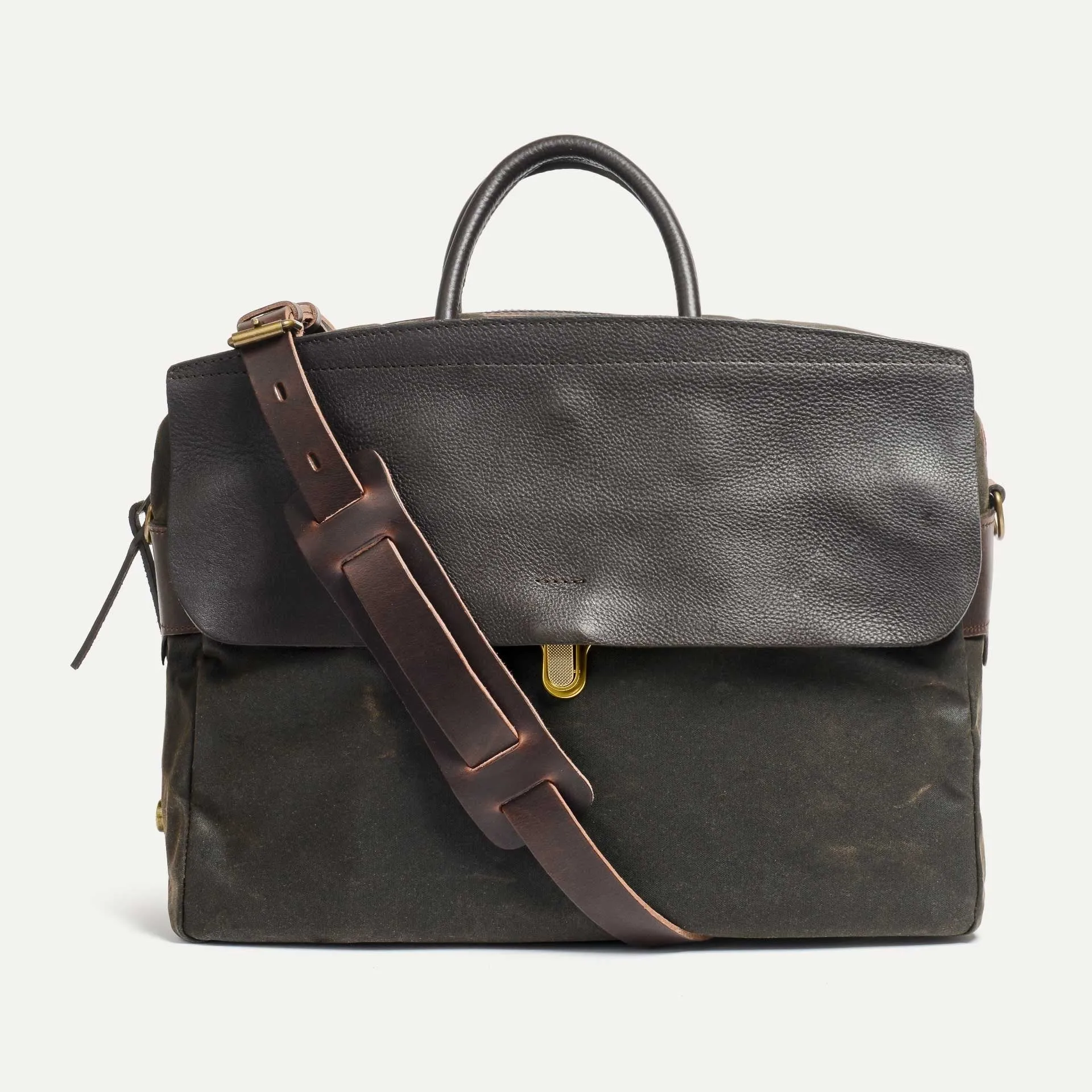Sac business Zeppo - Kaki Waxé - Bleu de Chauffe - Marques de France