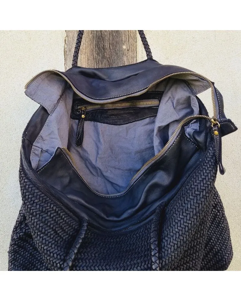 Sac cabas cuir tressé main | Made in Italy | Zosha Collection