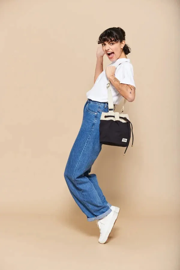 Sac seau Noir en coton bio - Julie