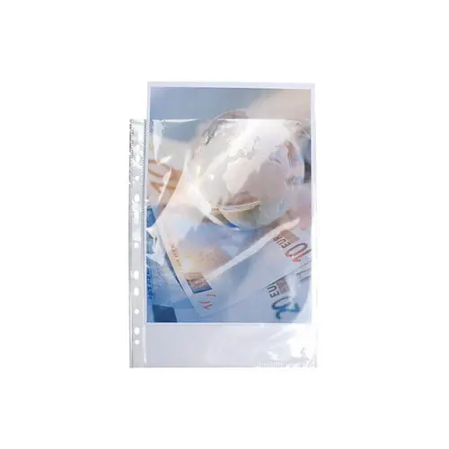 Sachet de 10 pochettes perforées polypropylène lisse haute qualité 9/100e - A4 - Cristal - EXACOMPTA