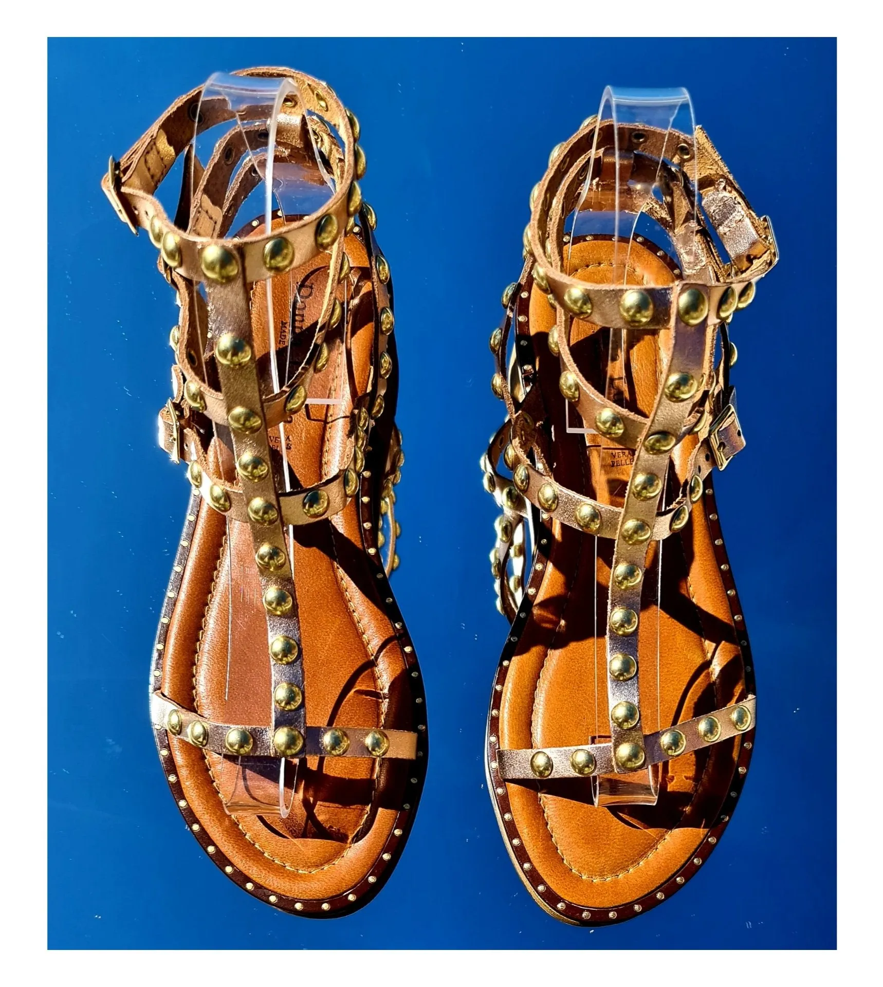 Sandales Donna lucca clou rond champagne