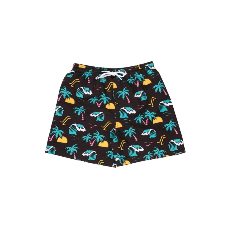 Short Santa Cruz Swimshort Junior Paradise Repeat - Black