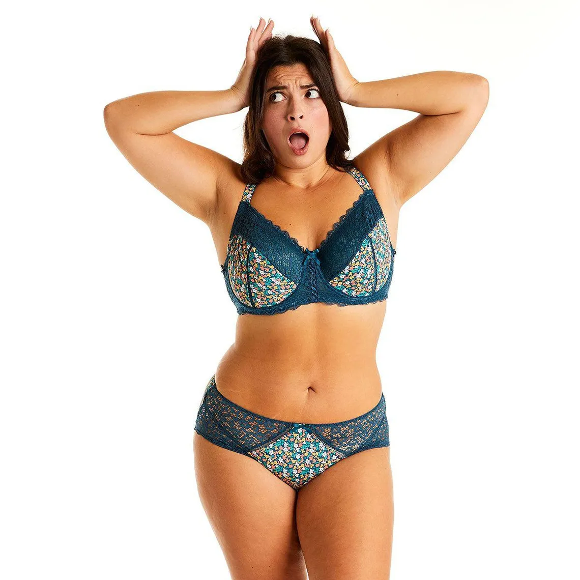 Soutien-gorge à armatures turquoise/orange Elena bleu | 3 Suisses