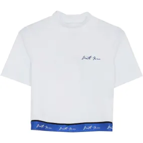 T-Shirt bande logo signature blanc