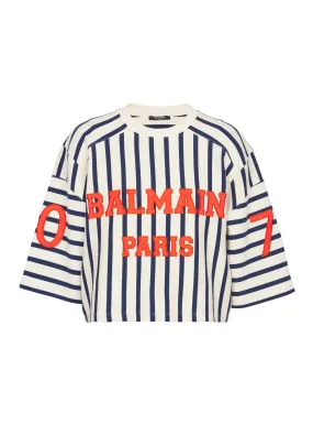 T-SHIRT COURT BALMAIN BASEBALL - BALMAIN pour FEMME | Printemps