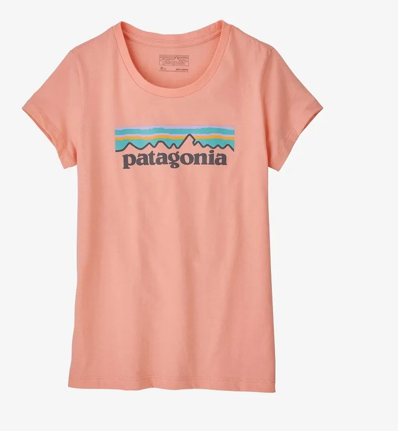 T Shirt Patagonia Filles Pastel P6 Logo Organic Flamingo Pink