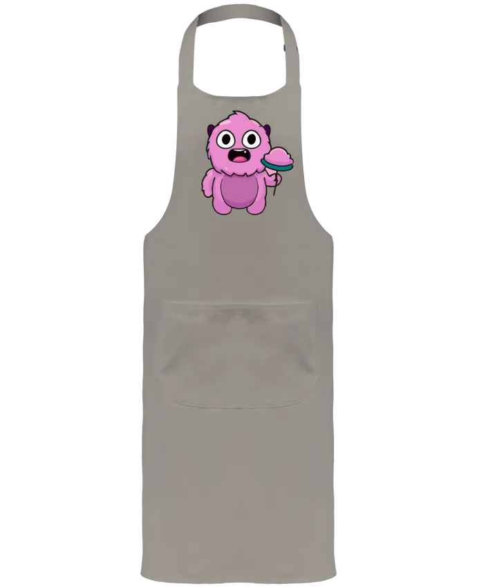 Tablier avec poches Mignon monstre rose par justsayin