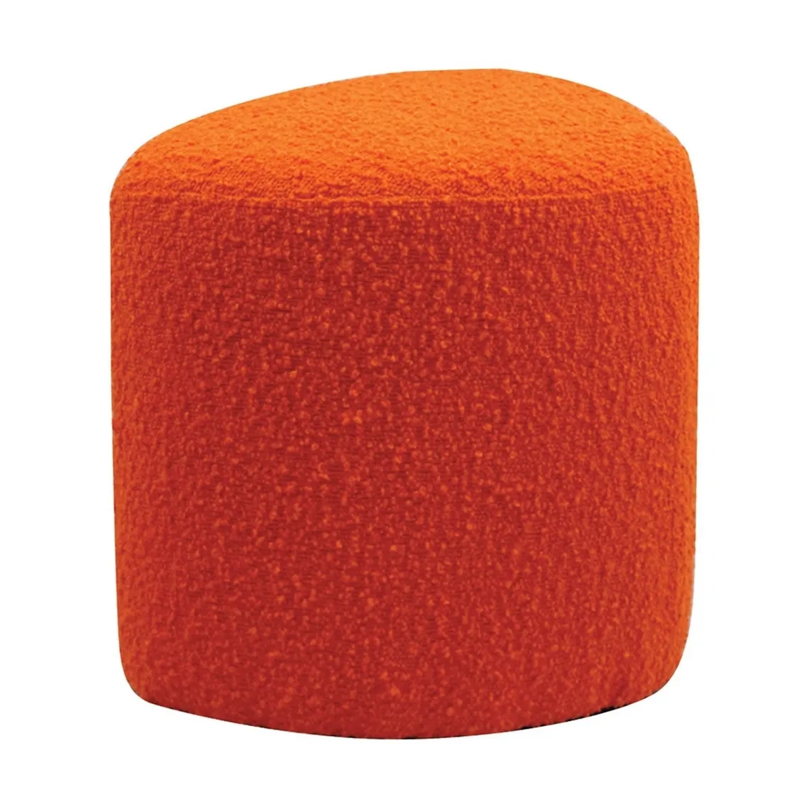 Tabouret Eve tissu bouclette orange  | 3 Suisses