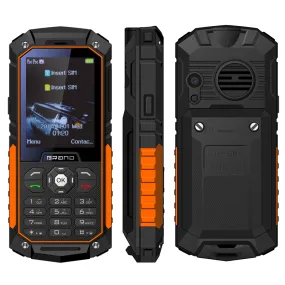 Téléphone Incassable Étanche 2.4" Dual SIM Radio FM Orange