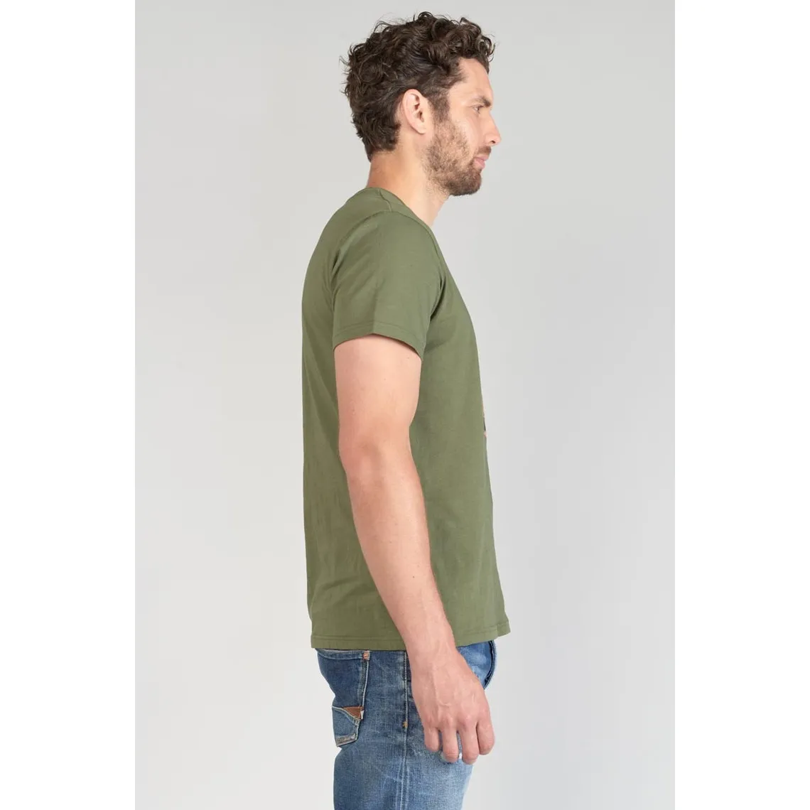 Tee-Shirt MACHIDA vert en coton Le Temps des Cerises - T-shirt / Polo Homme sur MenCorner