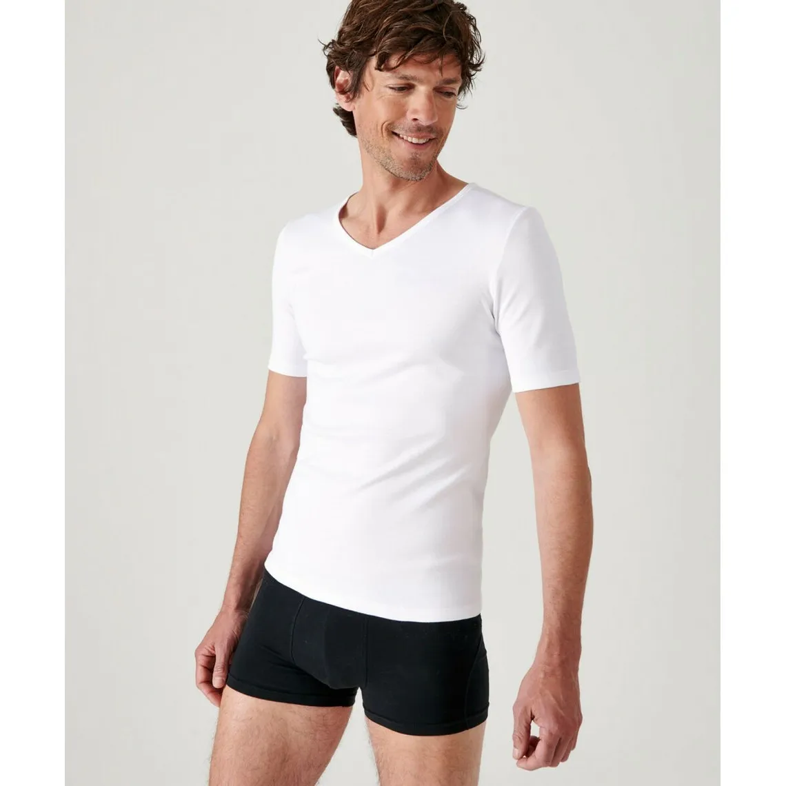 Tee Shirt Manches Courtes Blanc Thermolactyl Damart - Maillot de corps Homme sur MenCorner