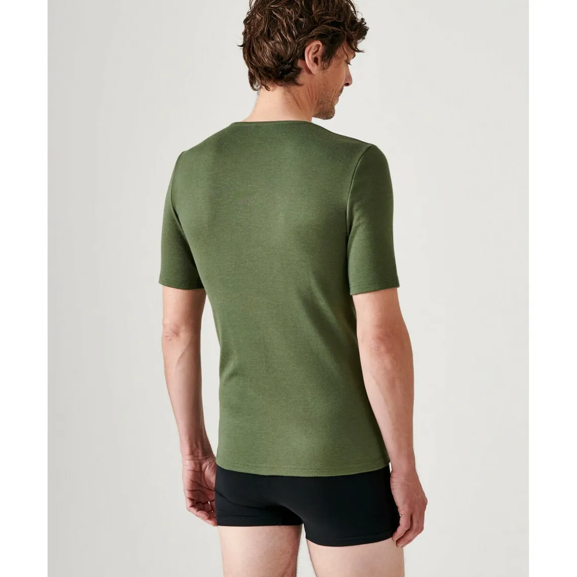 Tee Shirt Manches Courtes Kaki Thermolactyl  Damart - Maillot de corps Homme sur MenCorner