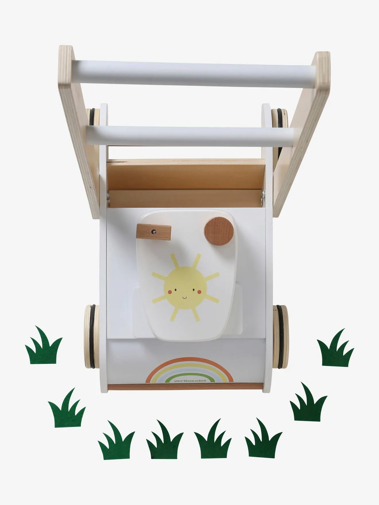 Tondeuse à gazon en bois FSC® blanc - Vertbaudet