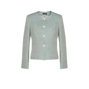 Veste Karel en lin - turquoise