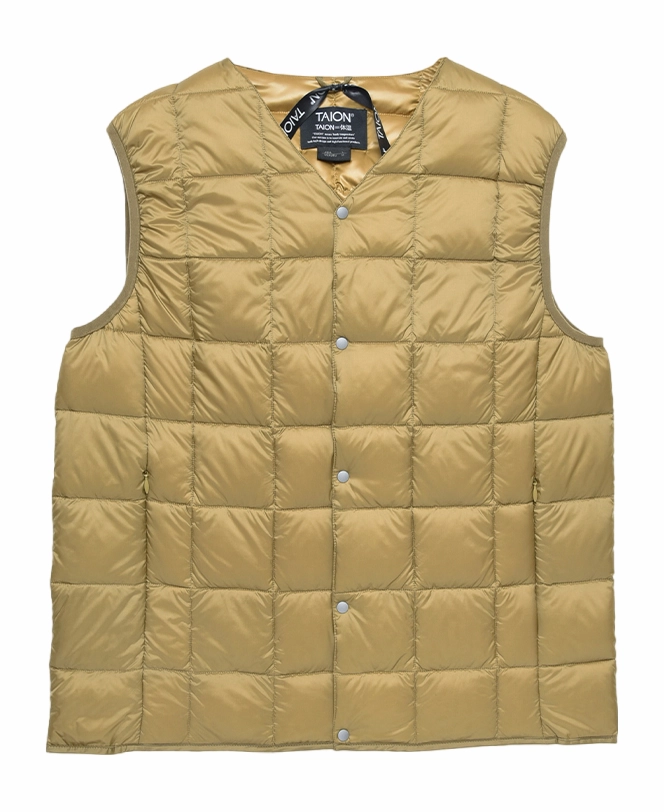 Veste Taion Men V Neck Button Down Beige