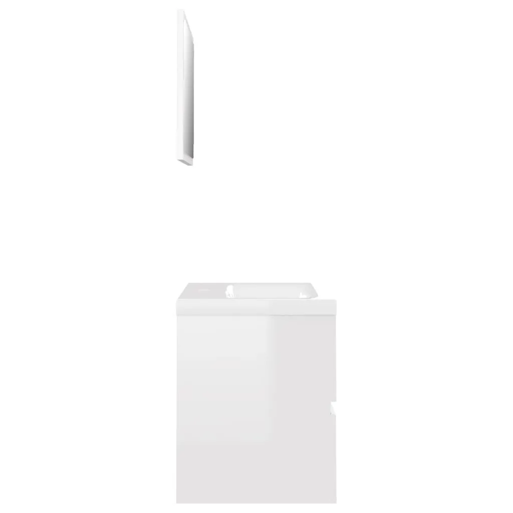 vidaXL Ensemble de meubles de salle de bain Blanc brillant Aggloméré | vidaxl-fr