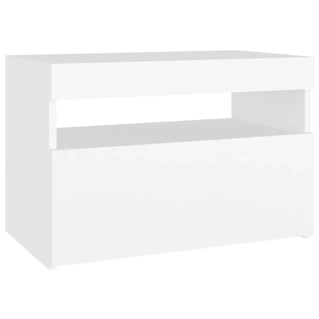 vidaXL Meuble TV avec lumières LED blanc 60x35x40 cm | vidaxl-fr