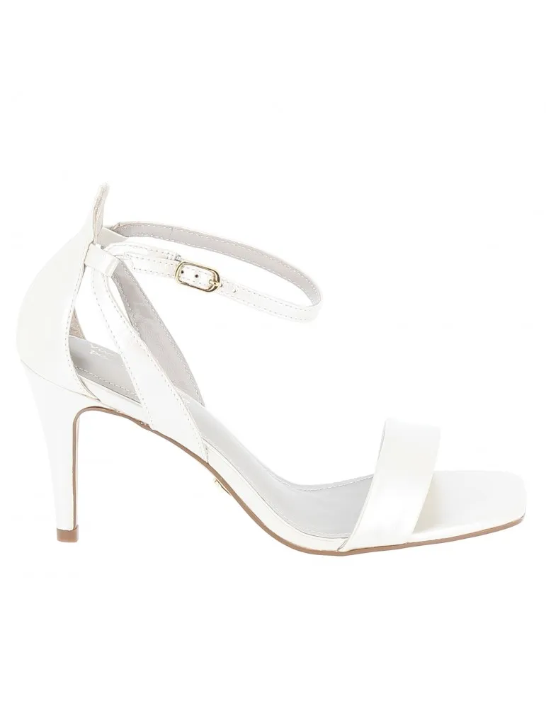 vive la mariée en sandales à contrefort cuir brillant blanc nacré 08 cm